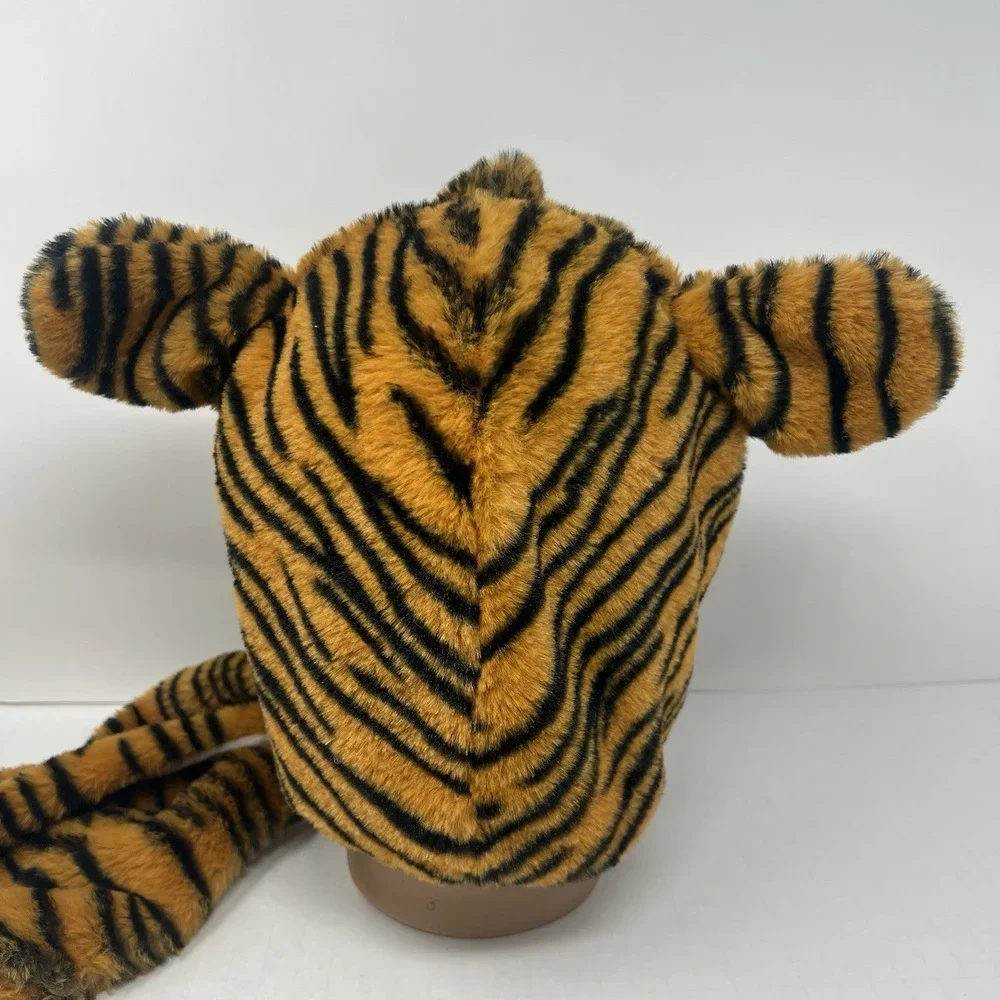 Tiger Plush Animal Wearing Winter Hat Soft Cute Fun Party Halloween Collectible